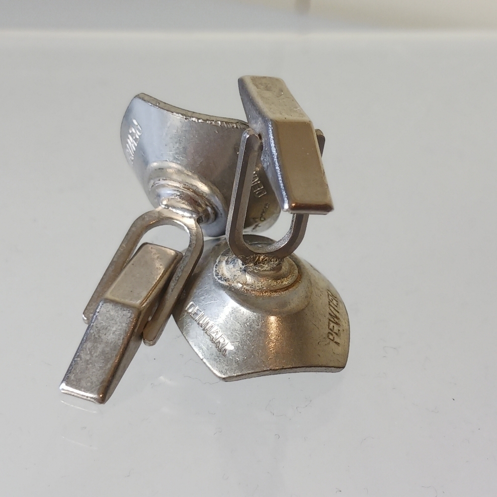 Vintage Modernist Jorgen Jensen Pewter 220 cuff links - Picture 4 of 6